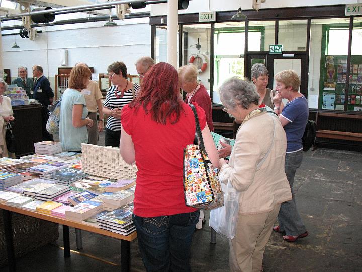 mi_satpm_IMG_0340.jpg - Delegates browsing goods in the Entrance to Queen Street Mill (MI)