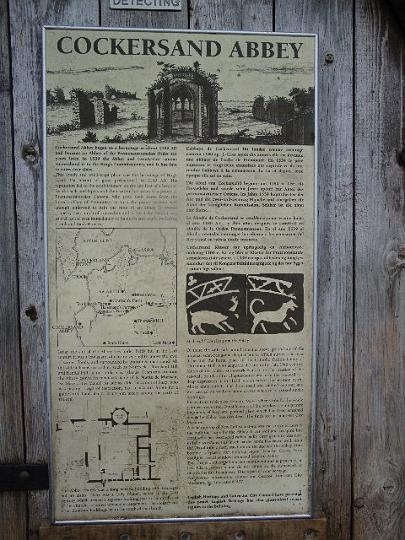 md_sunam_pic26.jpg - A sign on the door outlines the history of the Abbey (MD)