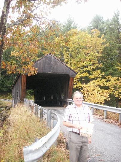 10_01_PICT0146.jpg - Michael Dalton at the covered bridge (January 2007 Issue)