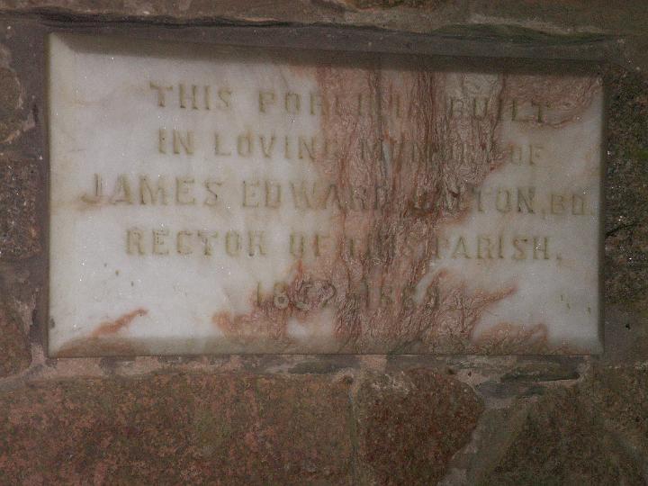 10_08_photo5.jpg - Memorial stone in church porch (August 2007 Issue)