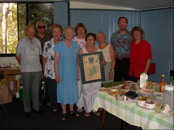 11_04_melbournegathering.jpg - Back Row: Rod Hilbert, John Prytherch, June Self, Catherine Self, John and Lyn D’Alton - Front Row: Dorothy Hilbert, Wendy Fleming and Maureen Collins (April 2008 Issue)