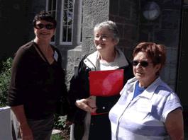 11_10_helenmargaretwendy.jpg - Helen Smith, Margaret Hogan and Wendy Fleming at Birr Library in the historic renovated Mercy Convent (October 2008 Issue)