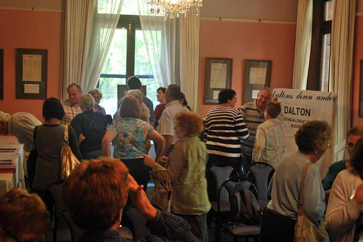 Duntryleague4.jpg - Daltons Down Under. Attendees perusing the extensive collection of  information about the Daltons of Orange (DP)