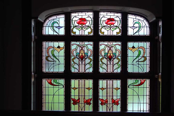 dp_sun_KangaroobieHouse10.jpg - Inside view of the stained glass window on the second storey of the house (DP)
